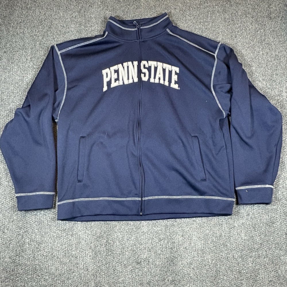 Penn State Campus Drive Pullover Full Zip Front Mock‎ Neck Jacket Navy  2XL